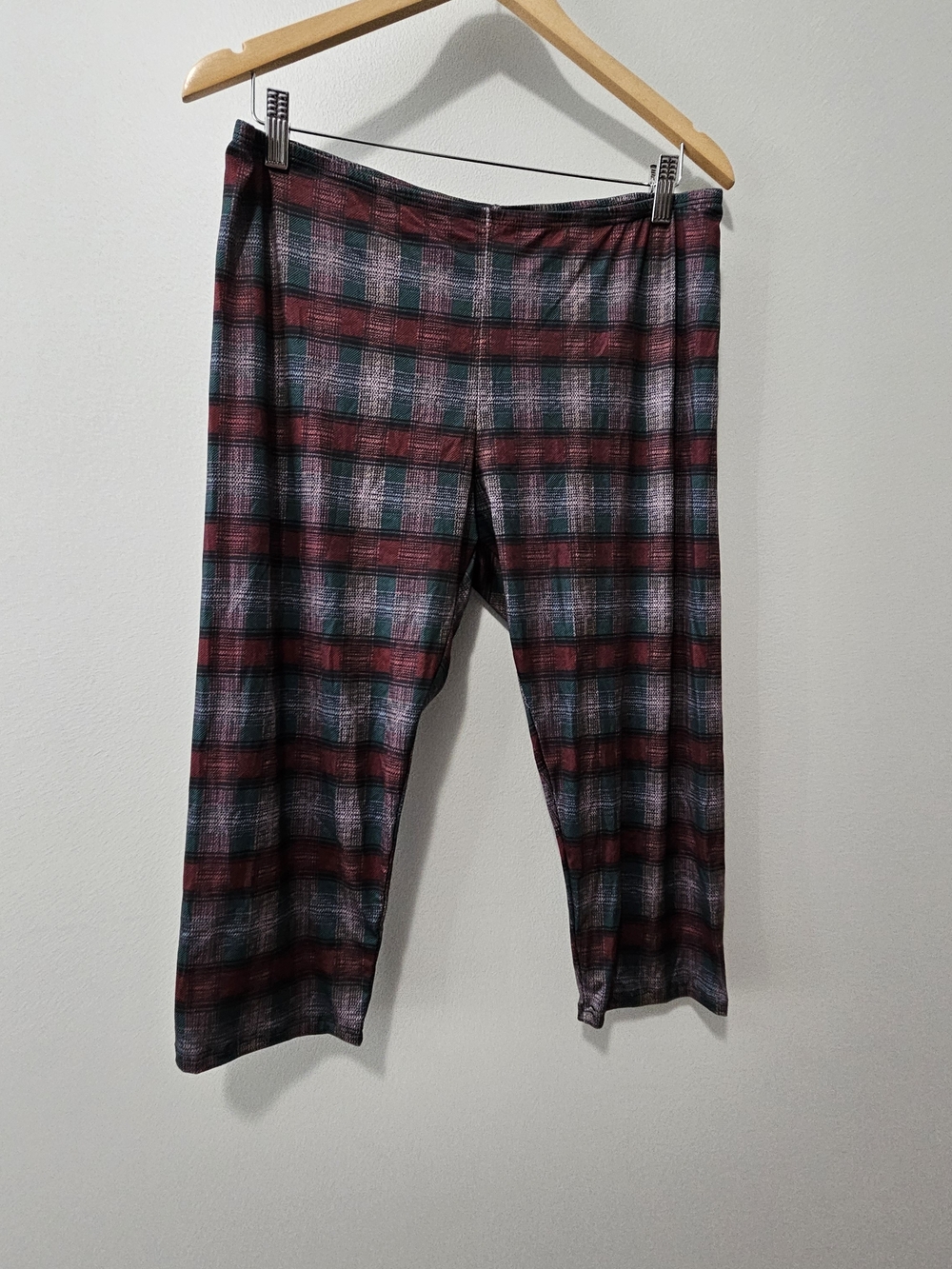 Capri Leggings Plaid Stretch Bottoms